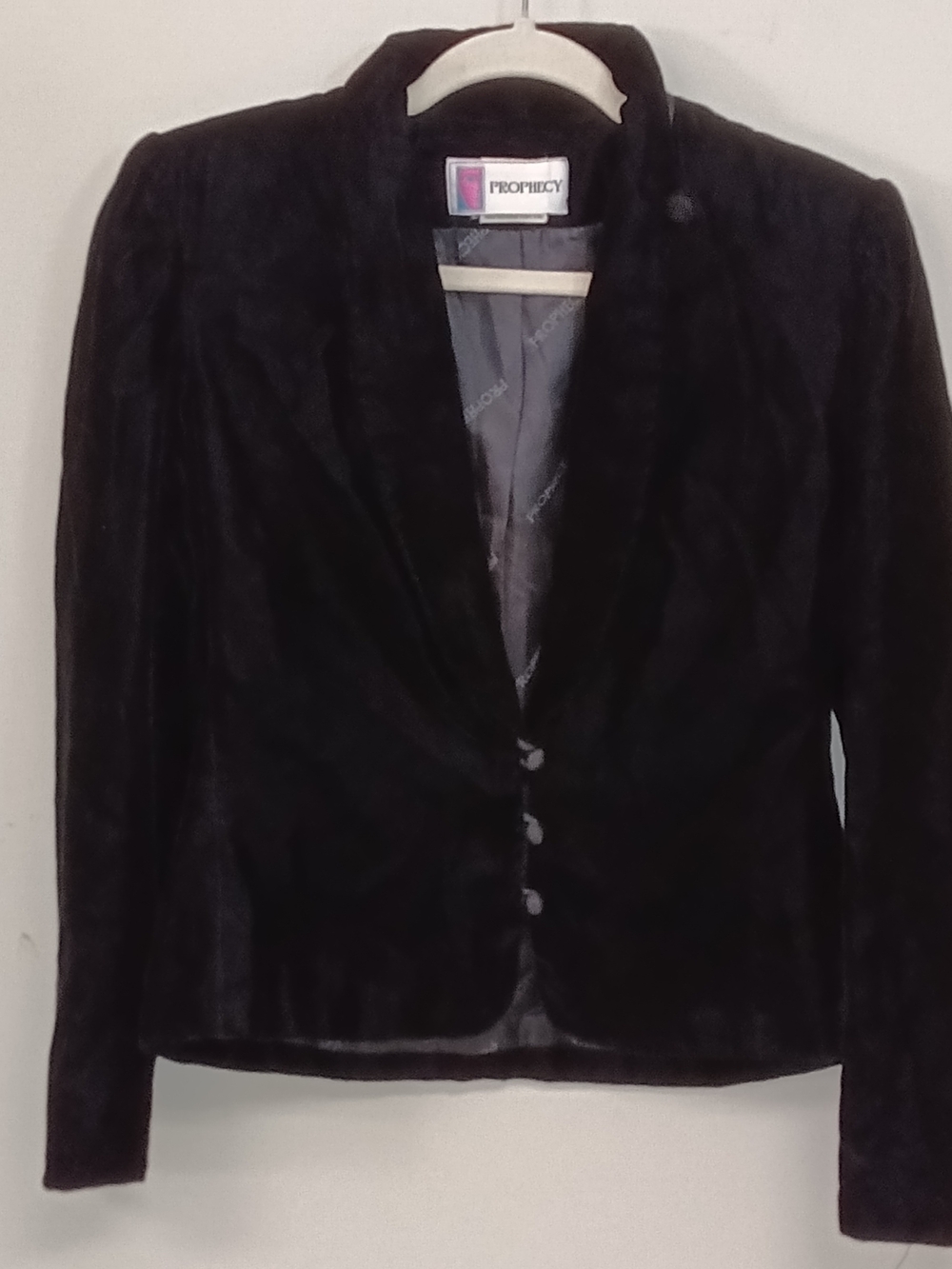 Vintage 90's Velvet Whimsygoth Witchy Tailored 3 Button Blazer Jacket Women's 8